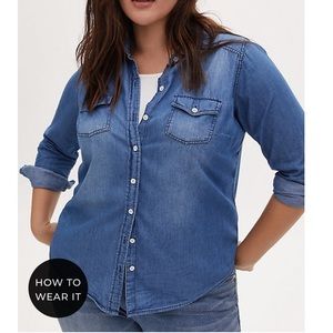 Torrid Medium Wash denim shirt